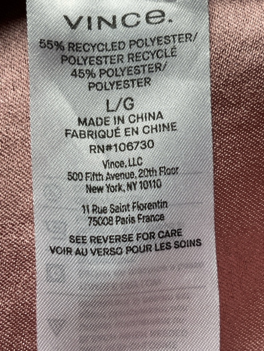 Vince Colette High-Rise Fluid Satin Bias Pant in Rose Jam color EUC Size Large - Picture 10 of 10